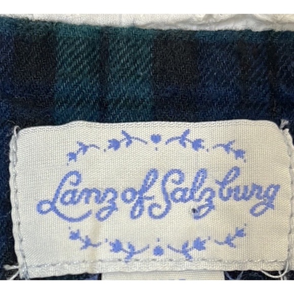 Lanz of Salzburg green blue tartan plaid nightgown - Picture 4 of 8